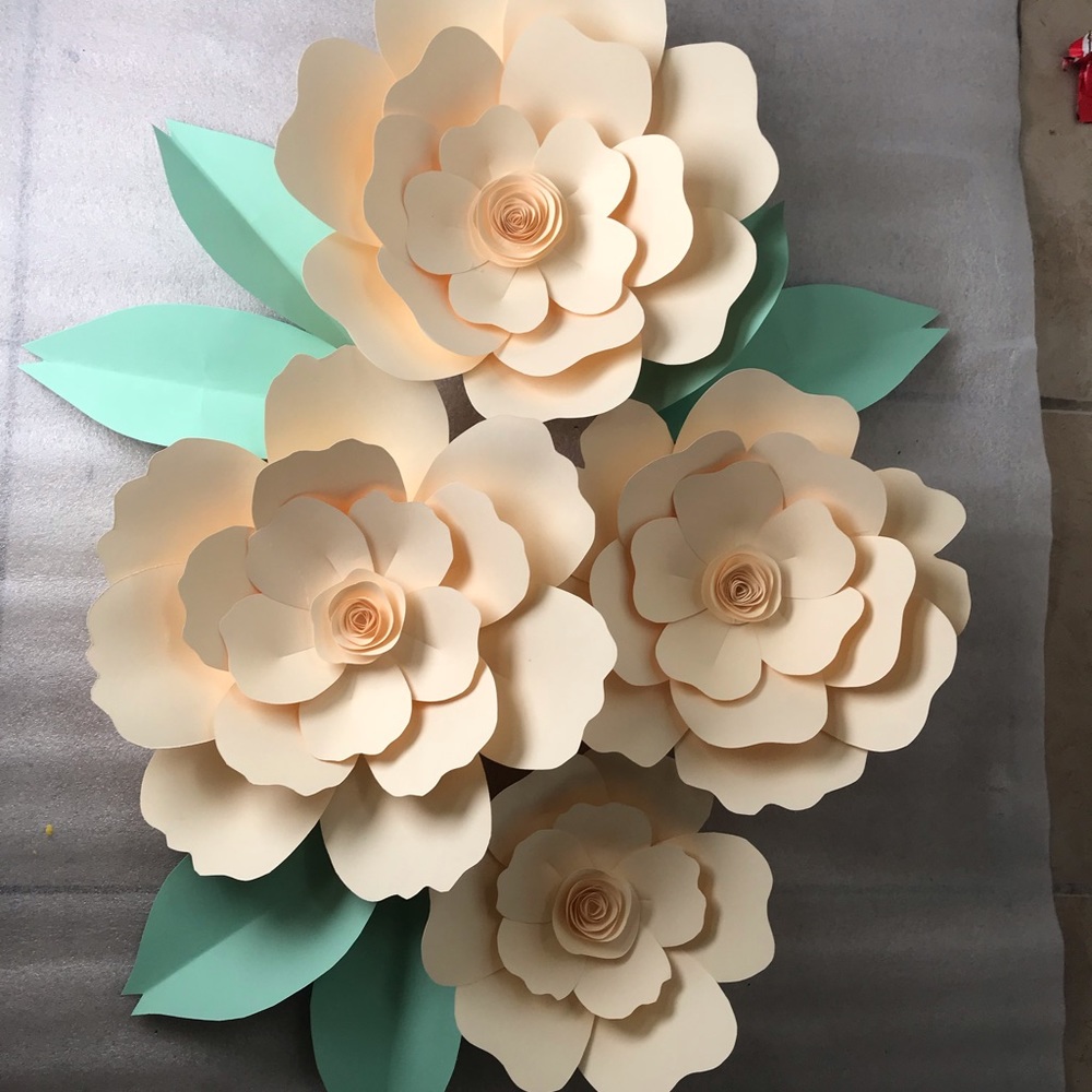Cream paper flowers